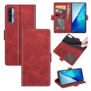 For TCL 20S / 20 5G / 20L Dual-side Magnetic Buckle Horizontal Flip Leather Case with Holder & Card Slots & Wallet(Red) (OEM)