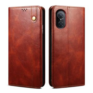 For Huawei nova 9 SE Oil Wax Crazy Horse Texture Leather Phone Case(Brown) (OEM)