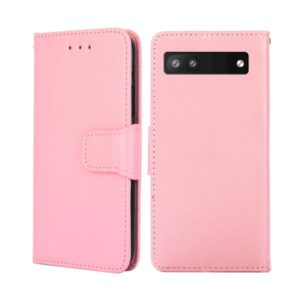 For Google Pixel 6A Crystal Texture Leather Phone Case(Pink) (OEM)