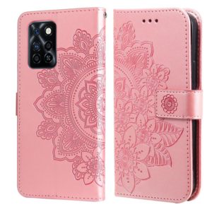 For Infinix Note 10 Pro NFC / Note 10 Pro 7-petal Flowers Embossing Pattern Horizontal Flip PU Leather Case with Holder & Card Slots & Wallet & Photo Frame(Rose Gold) (OEM)