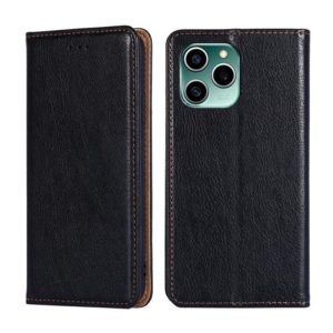 For Honor 60 SE Gloss Oil Solid Color Magnetic Flip Leather Phone Case(Black) (OEM)