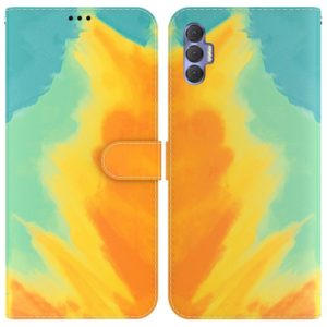 For Tecno Spark 8P Watercolor Pattern Horizontal Flip Leather Phone Case(Autumn Leaf Color) (OEM)