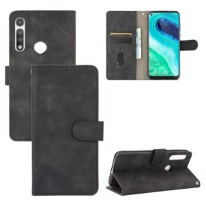 For Motorola Moto G Fast Solid Color Skin Feel Magnetic Buckle Horizontal Flip Calf Texture PU Leather Case with Holder & Card Slots & Wallet(Black) (OEM)