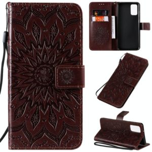 For Galaxy S20+ Sun Print Horizontal Flip Protective Case with Holder & Card Slots & Wallet(Brown) (OEM)