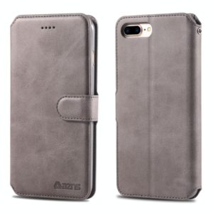 For iPhone 7 Plus / 8 Plus AZNS Calf Texture Magnetic Horizontal Flip PU Leather Case with Holder & Card Slots & Photo Frame(Gray) (AZNS) (OEM)