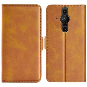 For Sony Xperia Pro-I Dual-side Magnetic Buckle Horizontal Flip Phone Leather Case with Holder & Card Slots & Wallet(Yellow) (OEM)
