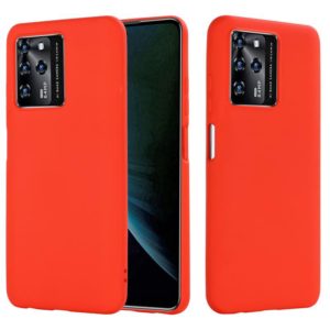 For ZTE Blade V30 Solid Color Liquid Silicone Dropproof Full Coverage Protective Case(Red) (OEM)
