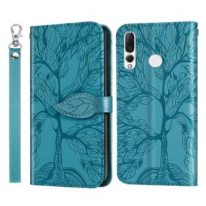 For Huawei P smart Z Life of Tree Embossing Pattern Horizontal Flip Leather Case with Holder & Card Slot & Wallet & Photo Frame & Lanyard(Blue) (OEM)