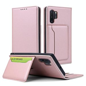 For Samsung Galaxy Note10+ Strong Magnetism Liquid Feel Horizontal Flip Leather Case with Holder & Card Slots & Wallet(Rose Gold) (OEM)