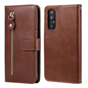 For OPPO Reno3 Pro / Find X2 Neo Fashion Calf Texture Zipper Horizontal Flip Leather Case with Holder & Card Slots & Wallet Function(Brown) (OEM)
