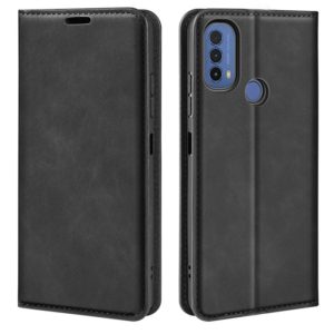 For Motorola Moto E30 / E40 Retro-skin Magnetic Suction Leather Phone Case(Black) (OEM)