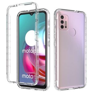 For Motorola Moto G30 Shockproof High Transparency Two-color Gradual Change PC+TPU Candy Colors Phone Protective Case(Transparent) (OEM)