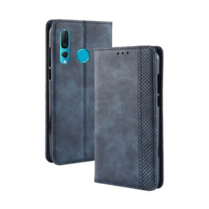 Magnetic Buckle Retro Texture Horizontal Flip Leather Case for Huawei nova 4, with Holder & Card Slots & Wallet (Blue) (OEM)