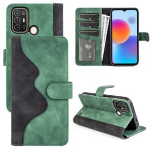 For ZTE Blade A52 Stitching Horizontal Flip Leather Phone Case(Green) (OEM)