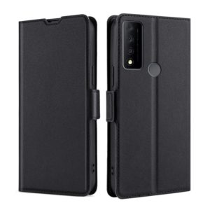 For TCL 30 V 5G T781S Ultra-thin Voltage Side Buckle PU + TPU Leather Phone Case(Black) (OEM)