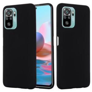 For Xiaomi Redmi Note 10S Solid Color Liquid Silicone Dropproof Full Coverage Protective Case(Black) (OEM)