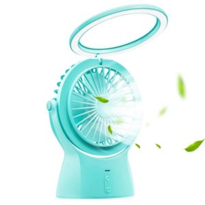 S1 Multi-function Portable USB Charging Mute Desktop Electric Fan Table Lamp, with 3 Speed Control (Mint Green) (OEM)