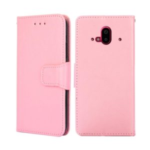 For Fujitsu Arrows F-52B Crystal Texture Leather Phone Case(Pink) (OEM)