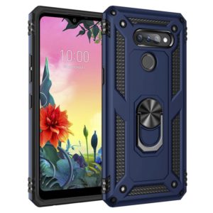 For LG K50S Shockproof TPU + PC Protective Case with 360 Degree Rotating Holder(Blue) (OEM)