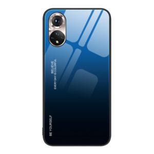 For Honor 50 Gradient Color Glass Phone Case(Blue Black) (OEM)