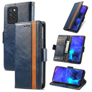 For Infinix Note 10 Pro CaseNeo Business Splicing Dual Magnetic Buckle Horizontal Flip PU Leather Case with Holder & Card Slots & Wallet(Blue) (OEM)