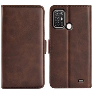 For ZTE Blade A52 Dual-side Magnetic Buckle Leather Phone Case(Brown) (OEM)