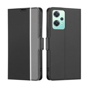 For OnePlus Nord CE 2 Lite 5G Twill Texture Side Button Leather Phone Case(Black) (OEM)