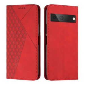 For Google Pixel 7 Diamond Splicing Skin Feel Magnetic Leather Phone Case(Red) (OEM)