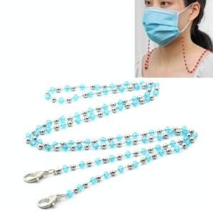 Necklace Personalized Handmade Crystal Bead Chain Mask Anti-Lost Lanyard Glasses Chain(Blue) (OEM)