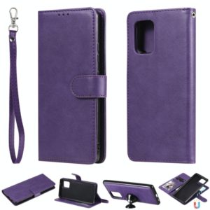For Samsung Galaxy A91 / S10 Lite 2 in 1 Solid Color Detachable PU Leather Case with Card Slots & Magnetic Holder & Photo Frame & Wallet & Strap(Purple) (OEM)