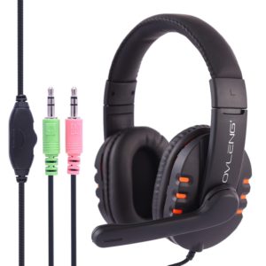 OVLENG X6 Stereo Headset with Mic & 3.5mm Plug & Volume Control Key for Computer, Cable Length: 1.8-2m(Orange) (OVLENG) (OEM)