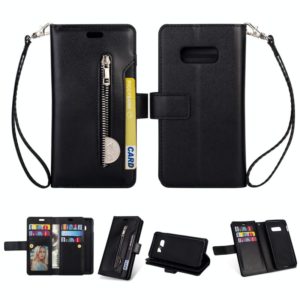 For Samsung Galaxy S10e Multifunctional Zipper Horizontal Flip Leather Case with Holder & Wallet & 9 Card Slots & Lanyard(Black) (OEM)
