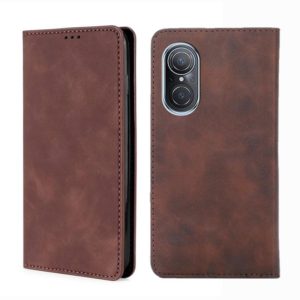 For Huawei Nova 9 SE 4G Skin Feel Magnetic Horizontal Flip Leather Phone Case(Dark Brown) (OEM)