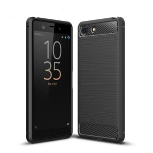 Brushed Texture Carbon Fiber Shockproof TPU Case for Sony Xperia XZ4 Compact (Black) (OEM)