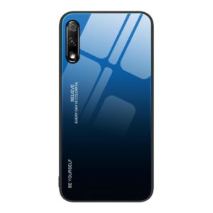 For Honor 9X Gradient Color Glass Phone Case(Blue Black) (OEM)