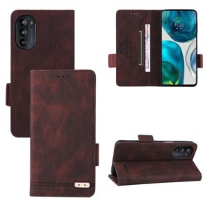 For Motorola Moto G52 Magnetic Clasp Flip Leather Phone Case(Brown) (OEM)