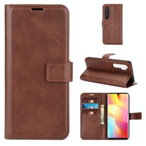 For Xiaomi Mi Note 10 Lite Retro Calf Pattern Buckle Horizontal Flip Leather Case with Holder & Card Slots & Wallet(Dark Brown) (OEM)