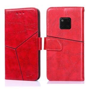For Huawei Mate 20 Pro Geometric Stitching Horizontal Flip TPU + PU Leather Case with Holder & Card Slots & Wallet(Red) (OEM)