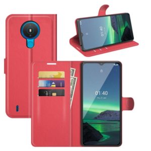 For Nokia 1.4 Litchi Texture Horizontal Flip Protective Case with Holder & Card Slots & Wallet(Red) (OEM)