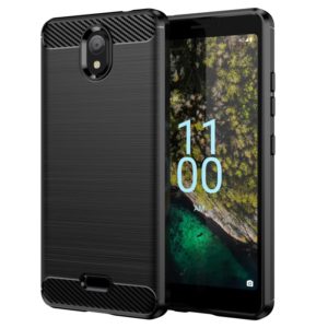 For Nokia C100 Brushed Texture Carbon Fiber TPU Phone Case(Black) (OEM)