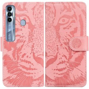 For Tecno Spark 7 Pro Tiger Embossing Pattern Horizontal Flip Leather Phone Case(Pink) (OEM)