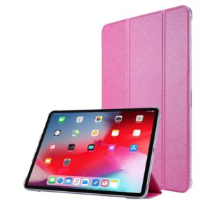 Silk Texture Horizontal Flip Magnetic PU Leather Case with Three-folding Holder & Sleep / Wake-up Function For iPad Air 2022 / 2020 10.9(Rose Red) (OEM)