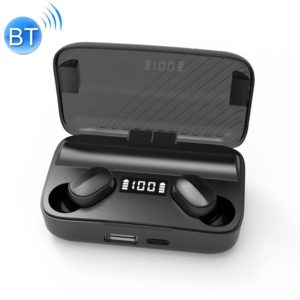A9 TWS CVC8.0 and DSP Dual Noise Cancelling Bluetooth Earphone with Magnetic Charging Box & LED Digital Display, Support Touch & HD Call & Siri & Power Bank(Black) (OEM)