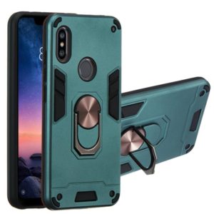 For Xiaomi Redmi Note 6 / Note 6 Pro 2 in 1 Armour Series PC + TPU Protective Case with Ring Holder(Dark Green) (OEM)