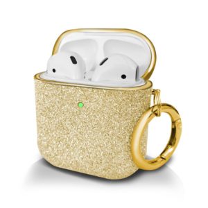 Electroplating Glitter Powder Wireless Earphone Protective Case For AirPods 1 / 2(Gold) (OEM)