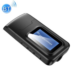 T11B 2 in 1 USB Bluetooth 5.0 Transmitter & Receiver Audio Adapter with LCD Screen(Black) (OEM)
