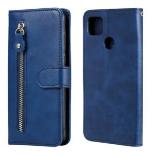 For Xiaomi Redmi 9C Fashion Calf Texture Zipper Horizontal Flip Leather Case with Stand & Card Slots & Wallet Function(Blue) (OEM)