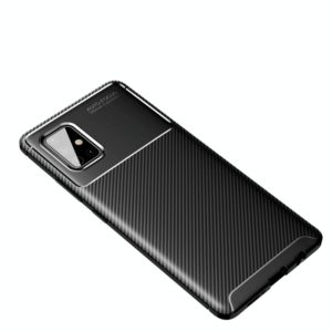 For OnePlus 8T Carbon Fiber Texture Shockproof TPU Case(Black) (OEM)