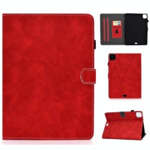 For iPad Air 2022 / 2020 10.9 Cowhide Texture Horizontal Flip Leather Case with Holder & Card Slots & Sleep / Wake-up Function(Red) (OEM)
