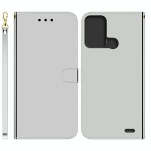 For ZTE Blade A52 Imitated Mirror Surface Horizontal Flip Leather Phone Case(Silver) (OEM)